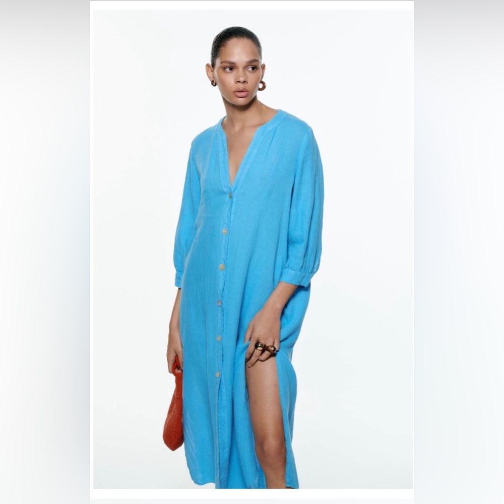 Zara Linen Tunic Dress EUC